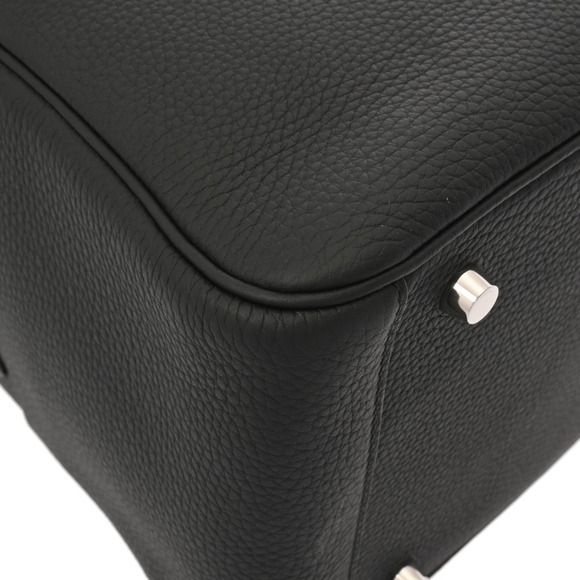 HERMES Lindy 30 Black U Stamp (circa 2022) Women's Taurillon Clemence Leather... - Picture 8 of 11